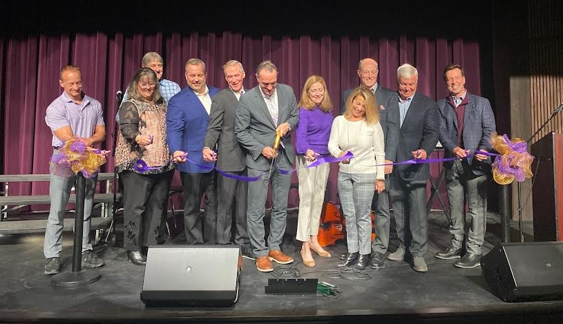Approximately 100 students, families, alumni and friends turned out for a ribbon-cutting ceremony for The Dan Byrne ’70 Performing Arts Center on Friday, Dec. 15.