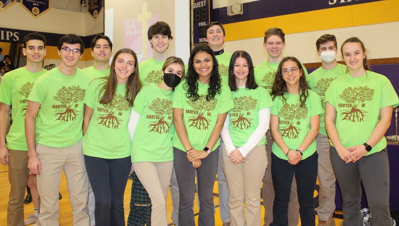 CBA Community Celebrates Ash Wednesday near syracuse ny image of students in gym