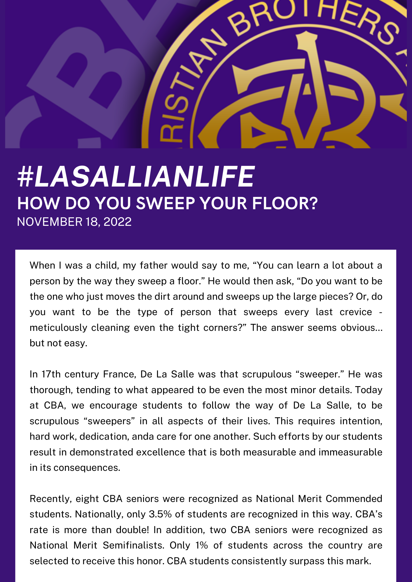 how do you sweep the floor near syracuse ny image of lasallian life poster