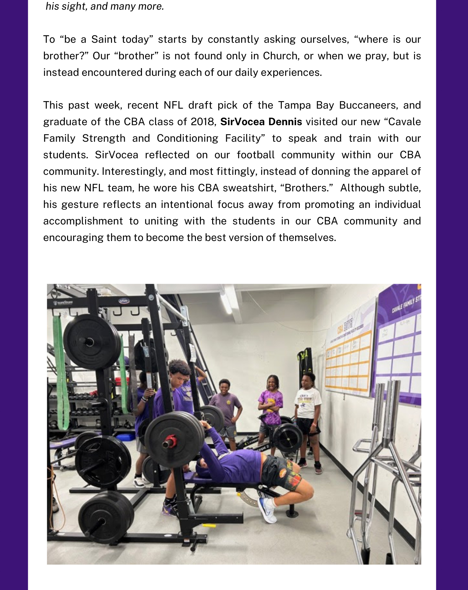 Christian Brothers Academy students in Syracuse, NY becoming the best version of theselves