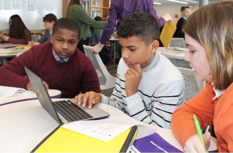 Young students learning commons