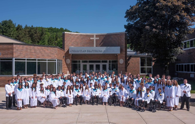 126 Students Graduate From Christian Brothers Academy near syracuse ny image of students infront of the school