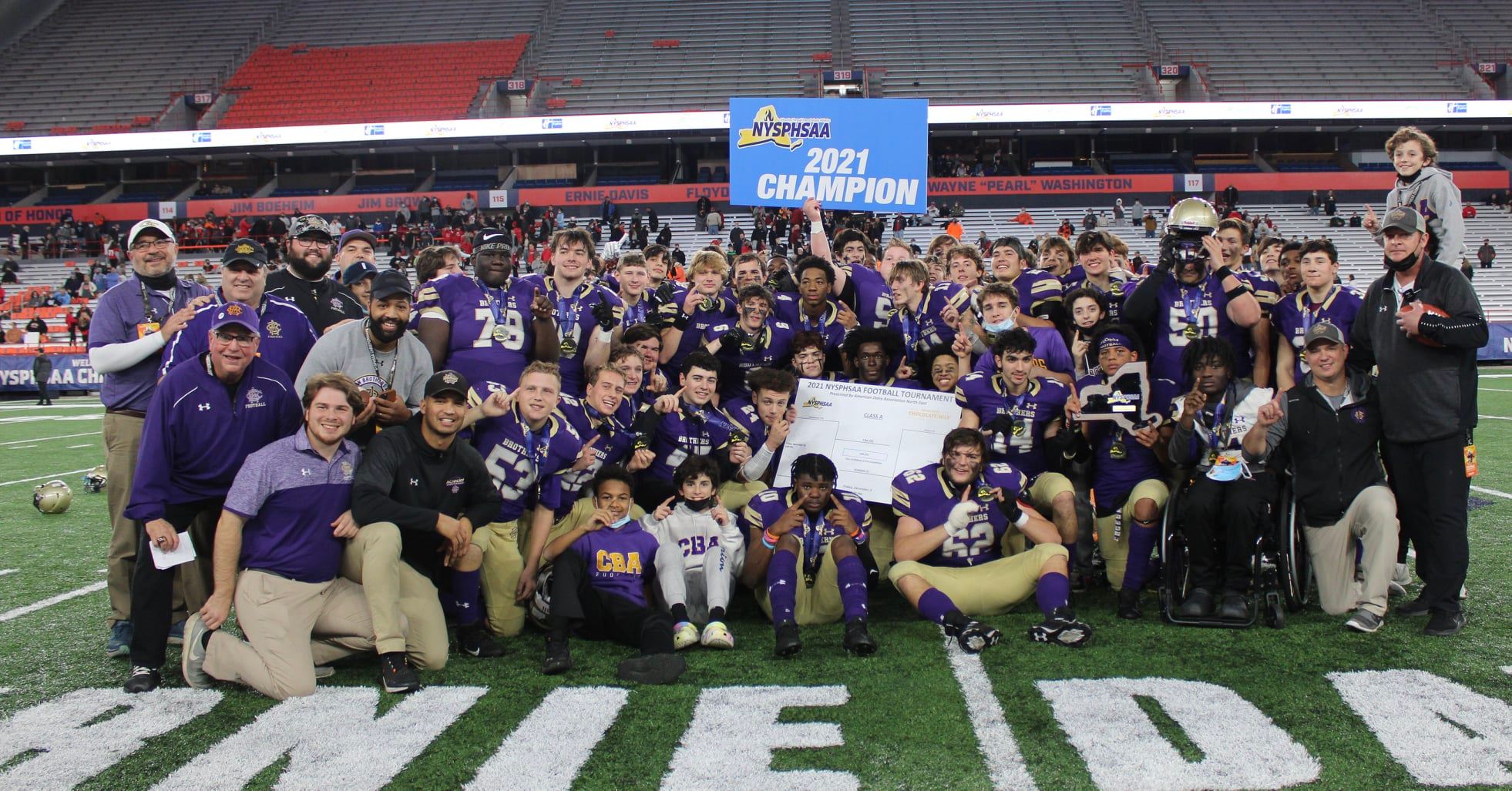 Purple Reign..Brothers Crowned State Champs near syracuse ny image of 2021 football champions