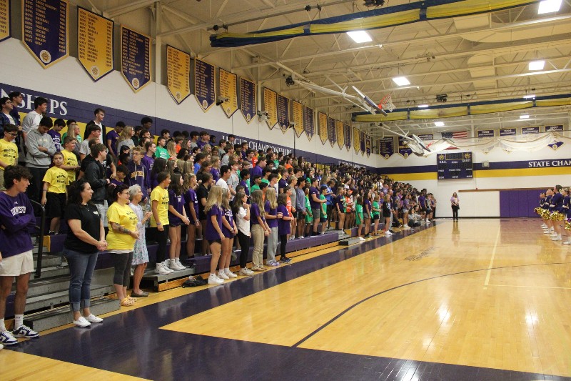 Welcome Back Brothers near syracuse ny image of students watching in gym