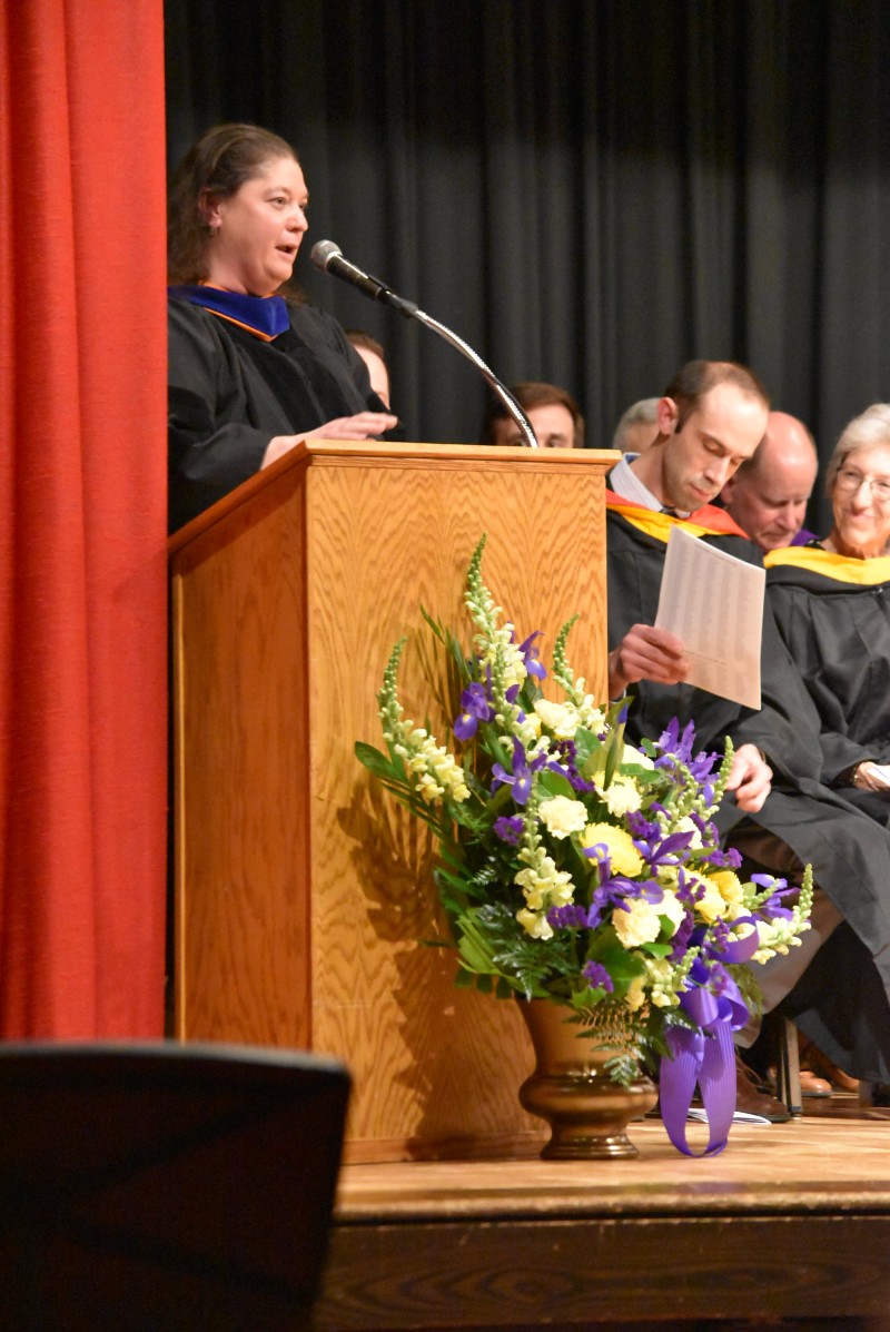 CBA Students Recognized For Excellence near syracuse ny image of dr lynn lanfanti presenting