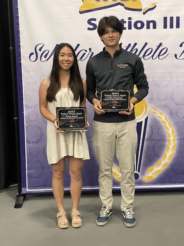 two senior athletes with 2023 awards from cba near syracuse