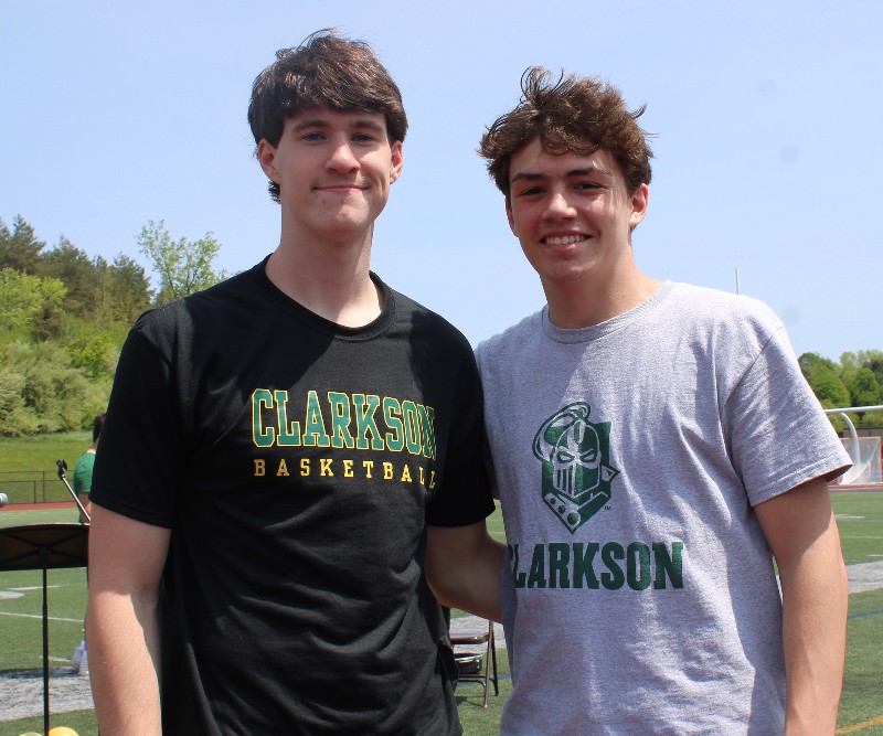 college bound class of 2023 from cba image of two students wearing clarkson tshirts