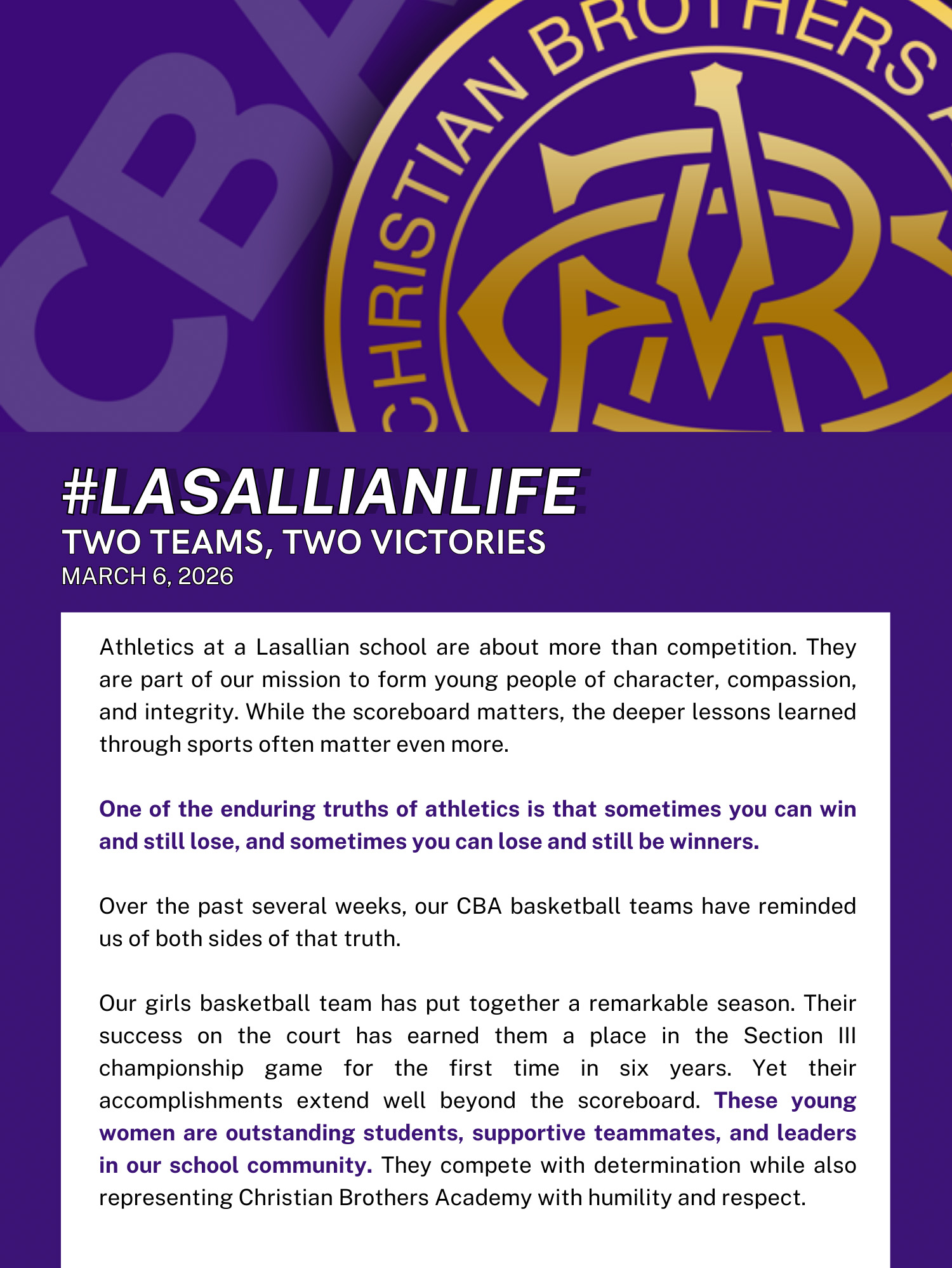 #LasallianLife : Two Teams, Two Victories