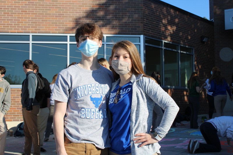 Class of 2021 College Destinations near syracuse ny image of two students with university of buffalo shirt