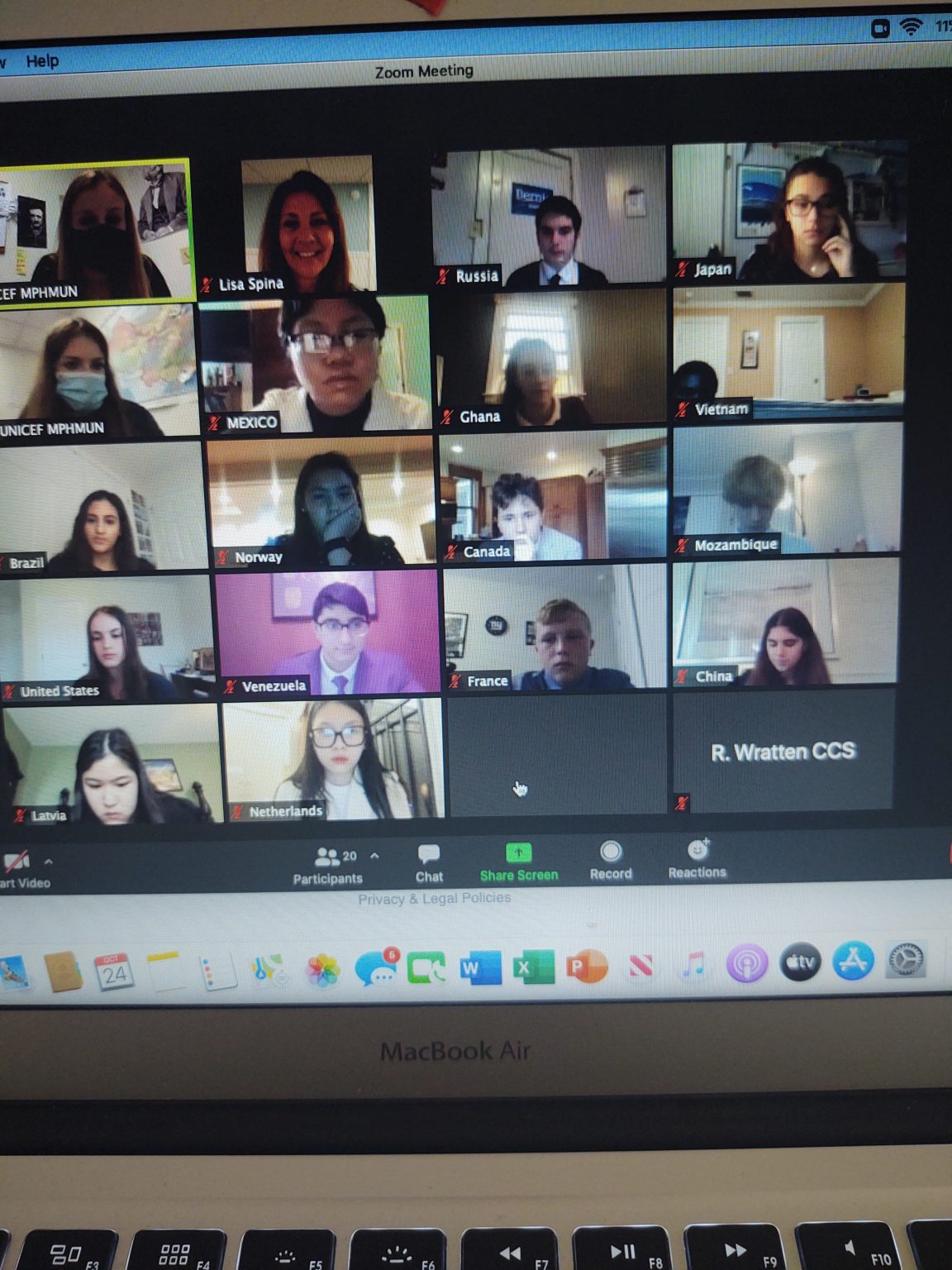 Sixteen Students Participate In Virtual Model UN Conference near syracuse ny image of students on conference call