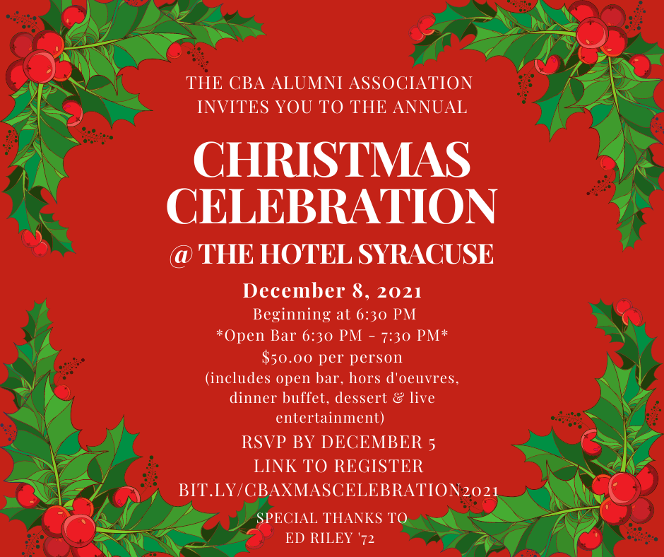 CBA Christmas Celebration near syracuse ny image of christmas invitation