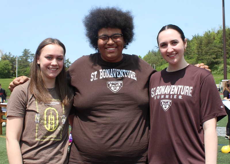 college bound class of 2023 destinations from cba image of three students accepted in st bonadventure