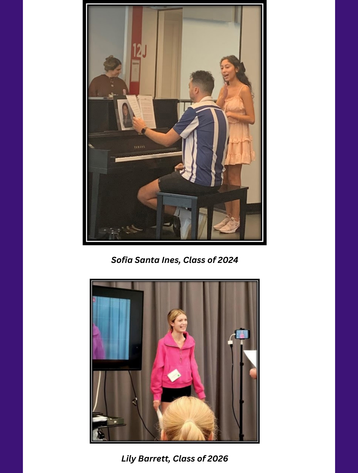 CBA students of Syracuse, NY attending masterclasses led by some of Broadway's best vocal coaches.
