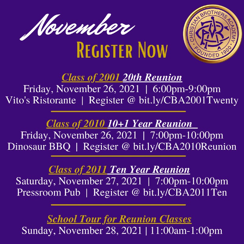 Mark Your Calendar...Upcoming Alumni Events near syracuse ny image of november alumni events