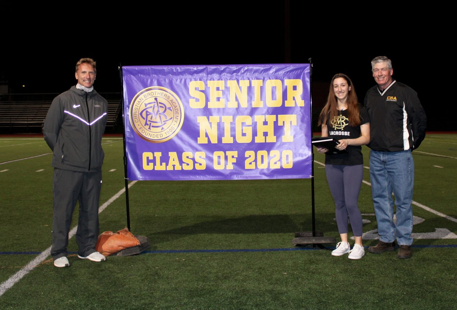 Gia Anthony, her dad and girls lacrosse coach, Pat Britton.