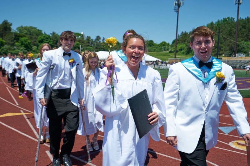 126 Students Graduate From Christian Brothers Academy near syracuse ny image of students smiling after graduating