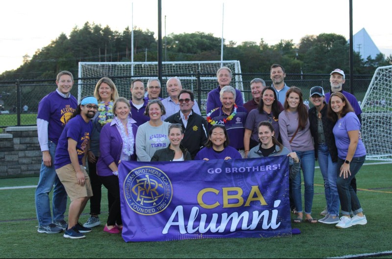 Alumni, Family And Friends Gather For Homecoming Celebration near syracuse ny image of soccer alumni team at cba