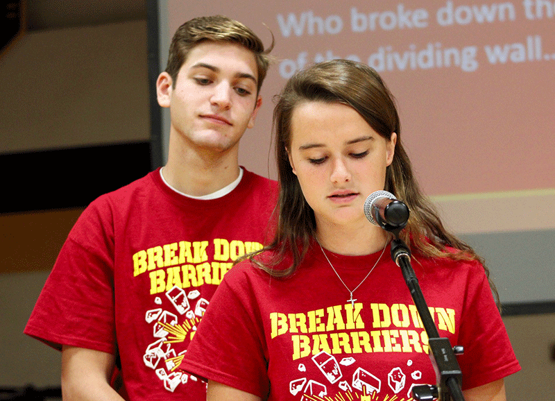Peer Minister leaders Sophie Schultz and Chris Catalano