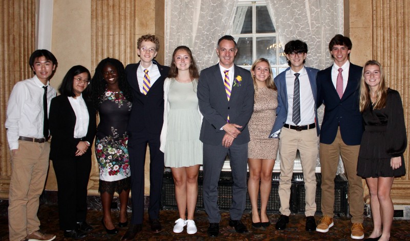 Name Seven Honored As Christian Brothers Academy Distinguished Alumni near syracuse ny image of matt keough and students