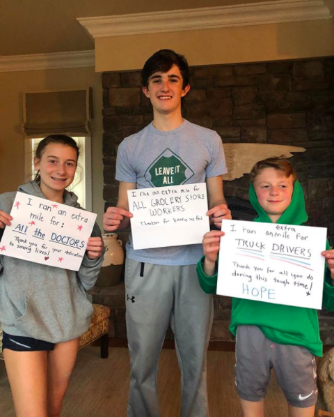 Sydney (8th grade), Casey (9th grade), and Jack Vaughn.