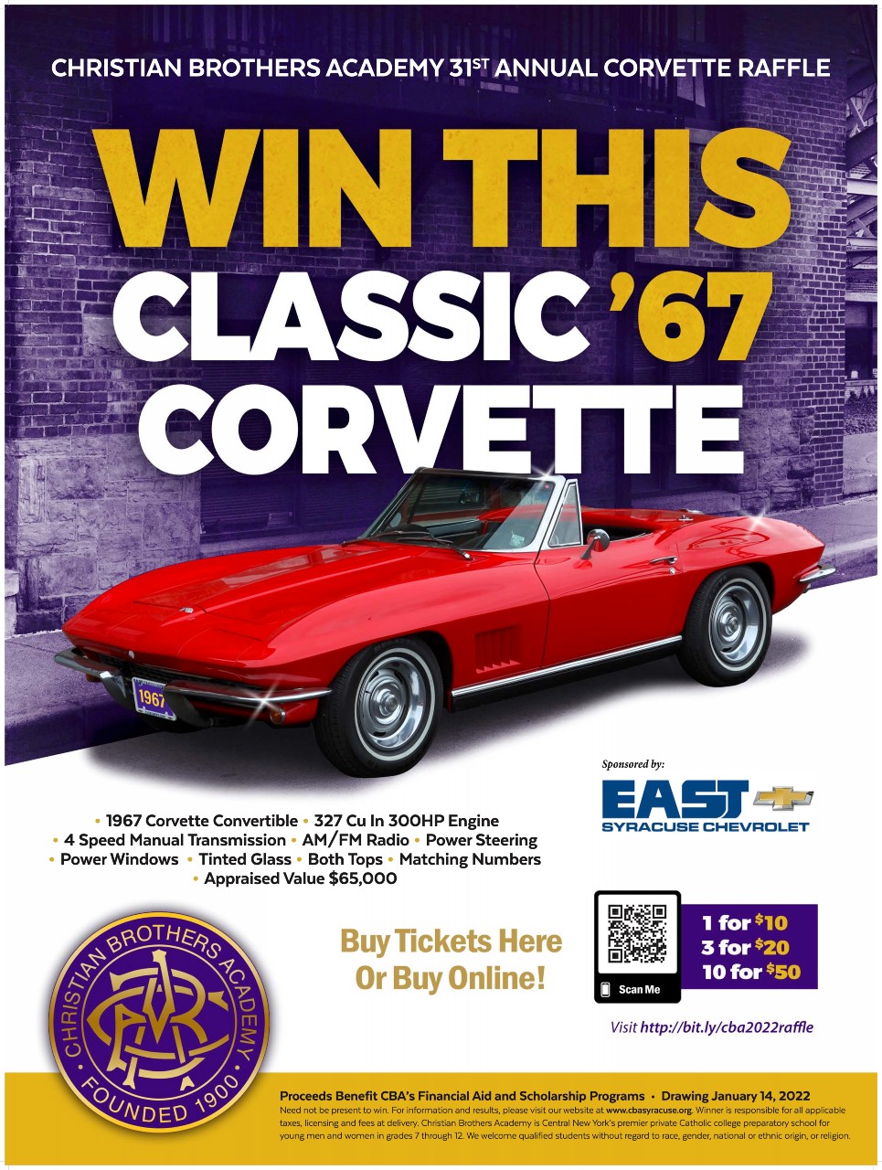 Tickets are now on sale for the 2021 Corvette Raffle. 