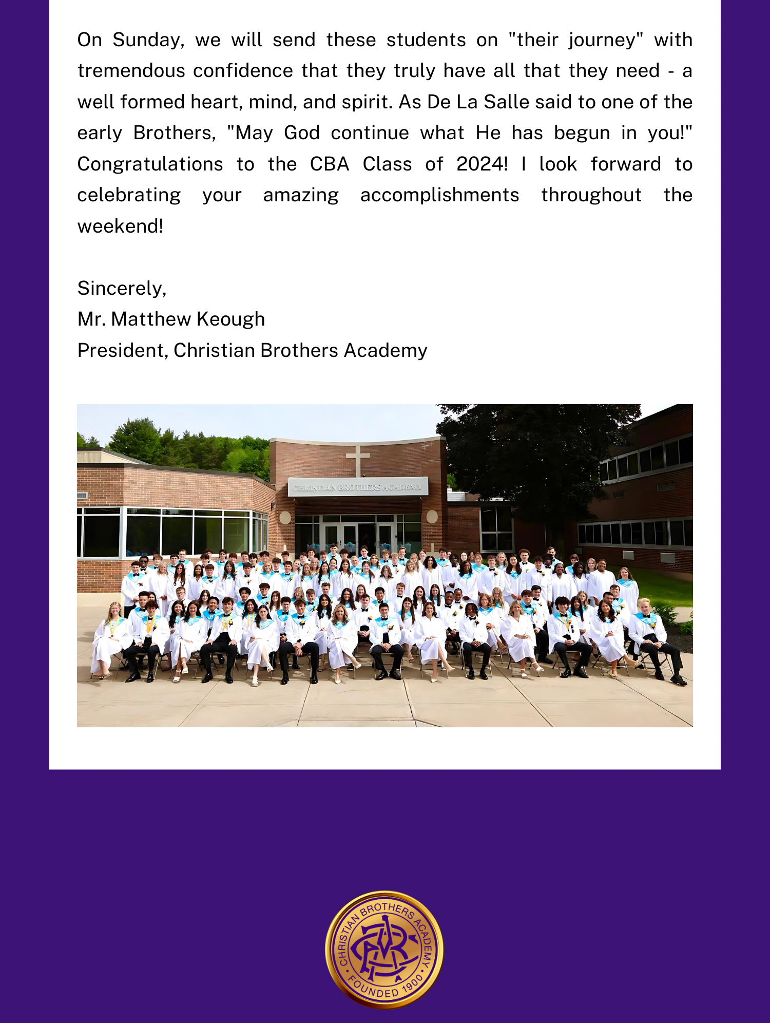 #LasallianLife : Introducing, the CBA Class of 2024!