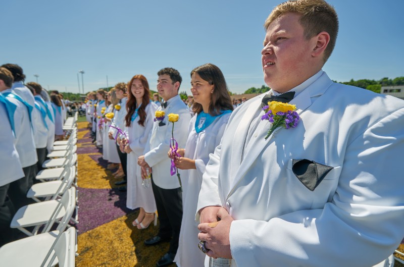 126 Students Graduate From Christian Brothers Academy near syracuse ny image of students lined up