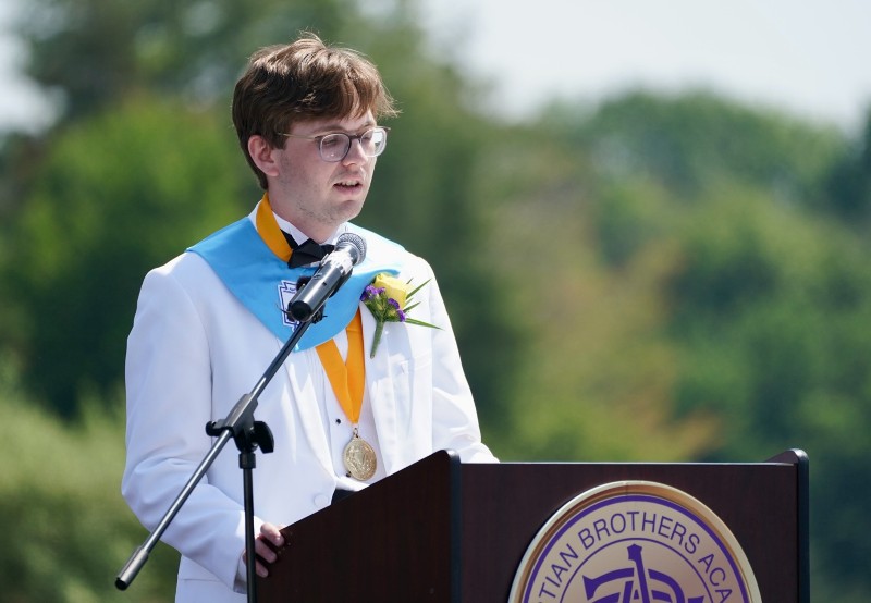 graduation ceremony for class of 2023 image of blake savage valedictorian